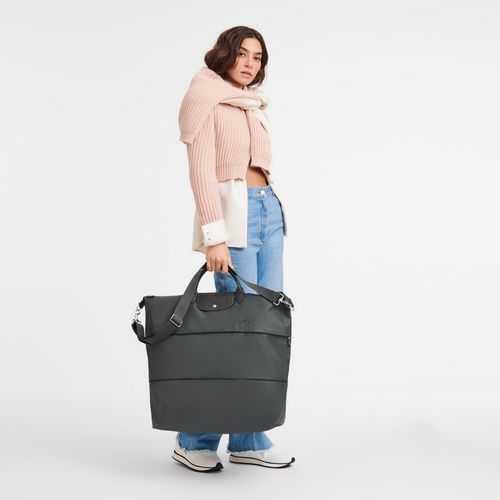 Torby Podróżne Męskie Longchamp Le Pliage Green expandable Recycled canvas Graphite | PL7179EB