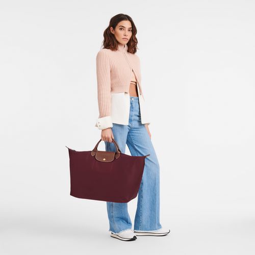 Torby Podróżne Męskie Longchamp Le Pliage Original S Recycled canvas Bordowe | PL7214GS