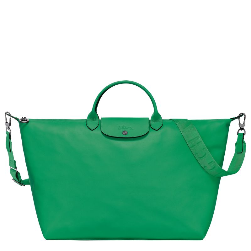 Torby Podróżne Męskie Longchamp Le Pliage Xtra S Leather Zielone | PL7226EB