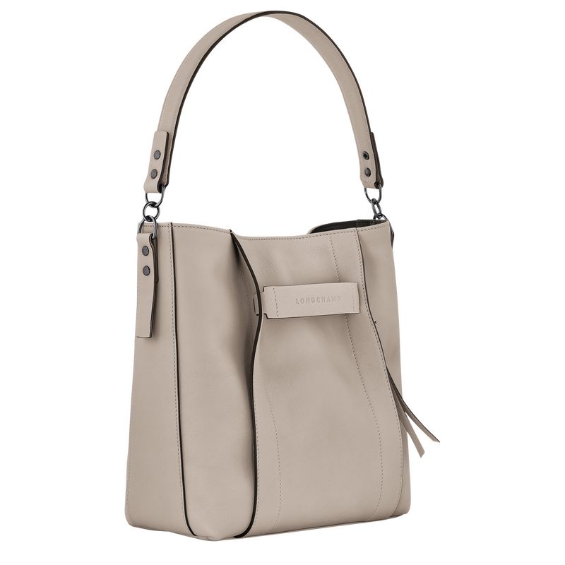 Torby Przez Ramię Damskie Longchamp 3D M Hobo Leather Clay | PL8857JP