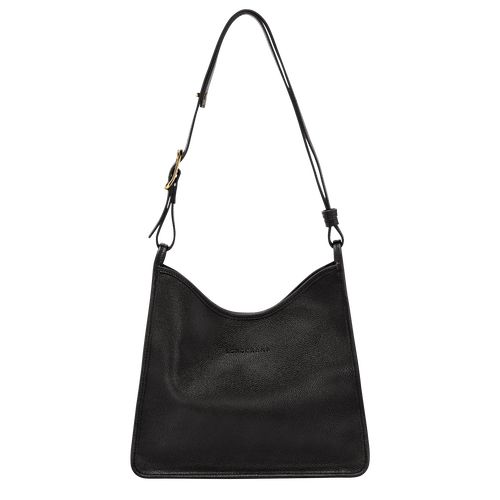 Torby Przez Ramię Damskie Longchamp Le FoulonnÉ M Hobo Leather Czarne | PL8828DF