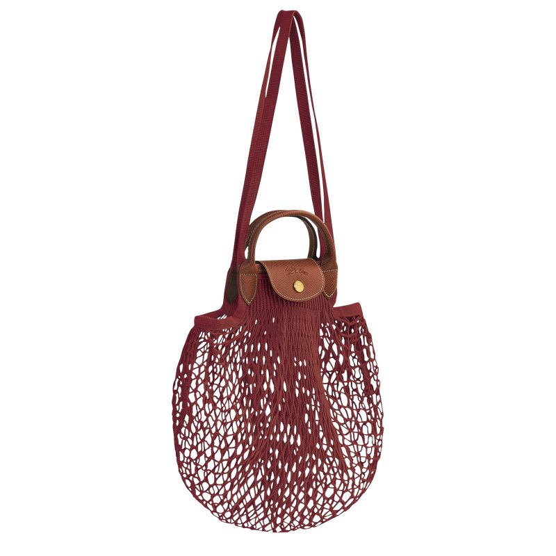 Torby Przez Ramię Damskie Longchamp Le Pliage Filet L Mesh Canvas Mahogany | PL8892QM