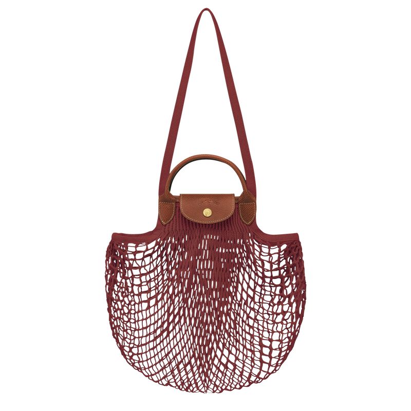 Torby Przez Ramię Damskie Longchamp Le Pliage Filet L Mesh Canvas Mahogany | PL8892QM