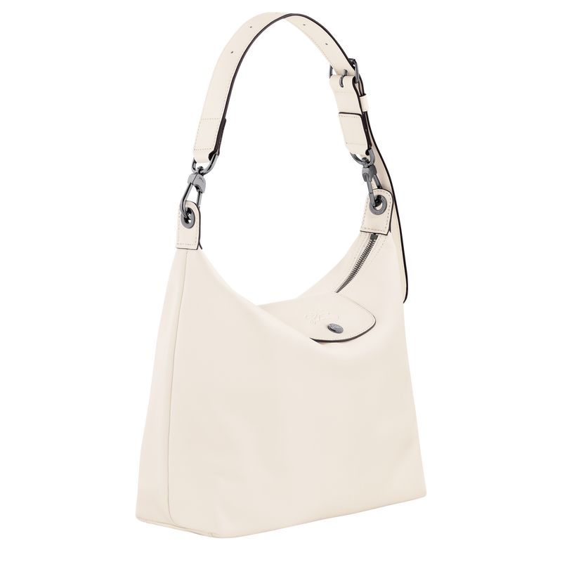 Torby Przez Ramię Damskie Longchamp Le Pliage Xtra M Hobo Leather Ecru | PL8883PJ