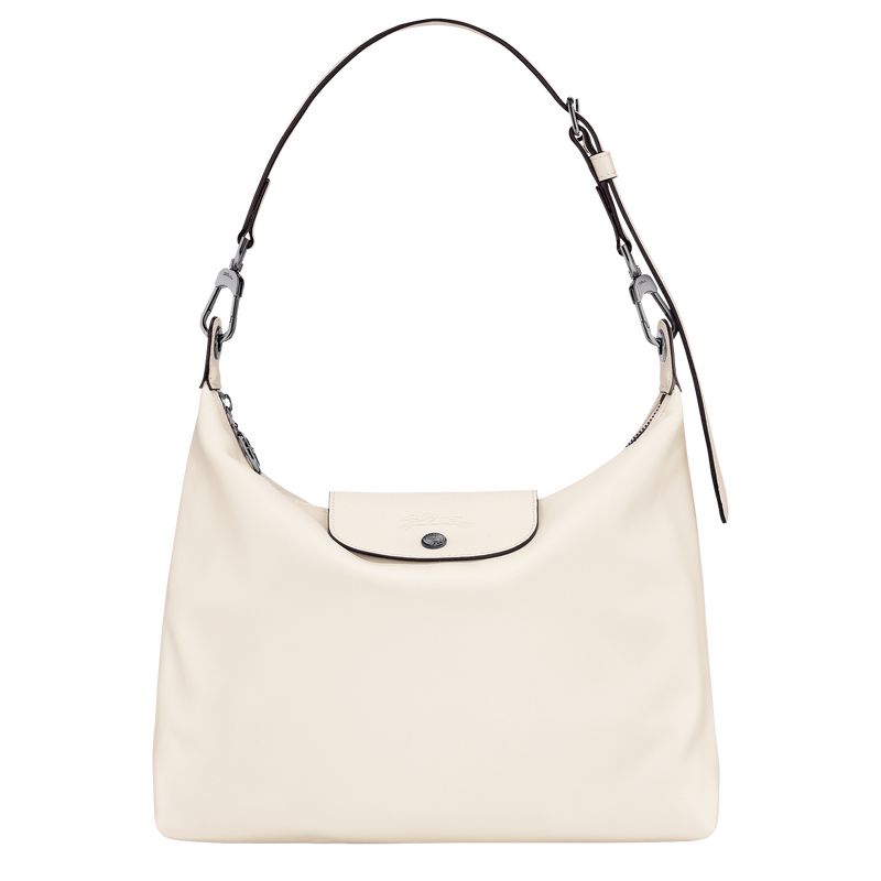 Torby Przez Ramię Damskie Longchamp Le Pliage Xtra M Hobo Leather Ecru | PL8883PJ