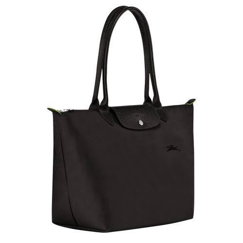 Torby Przez Ramię Damskie Longchamp Le Pliage Green L Tote Recycled canvas Czarne | PL8817BE