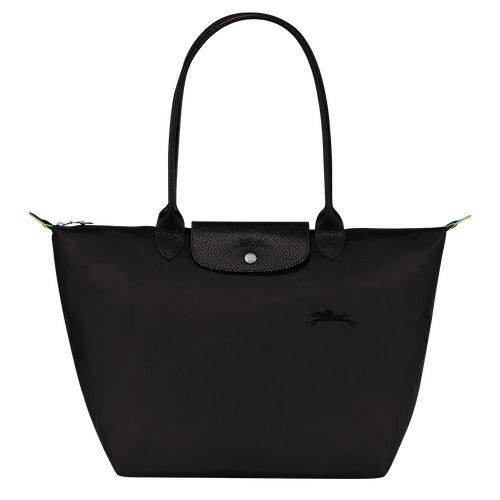 Torby Przez Ramię Damskie Longchamp Le Pliage Green L Tote Recycled canvas Czarne | PL8817BE