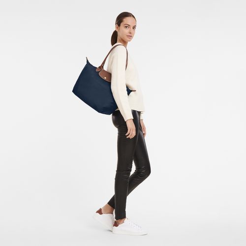 Torby Przez Ramię Damskie Longchamp Le Pliage Original L Tote Recycled canvas Granatowe | PL8804HA