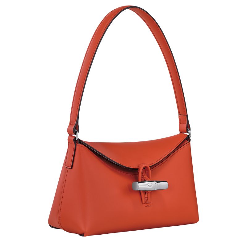 Torby Przez Ramię Damskie Longchamp Le Roseau S Hobo Leather Paprika | PL8876JP