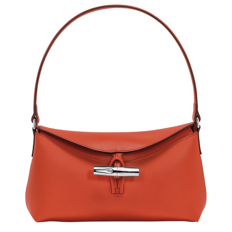 Torby Przez Ramię Damskie Longchamp Le Roseau S Hobo Leather Paprika | PL8876JP