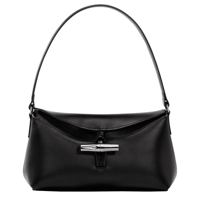 Torby Przez Ramię Damskie Longchamp Le Roseau S Hobo Leather Czarne | PL8874LI