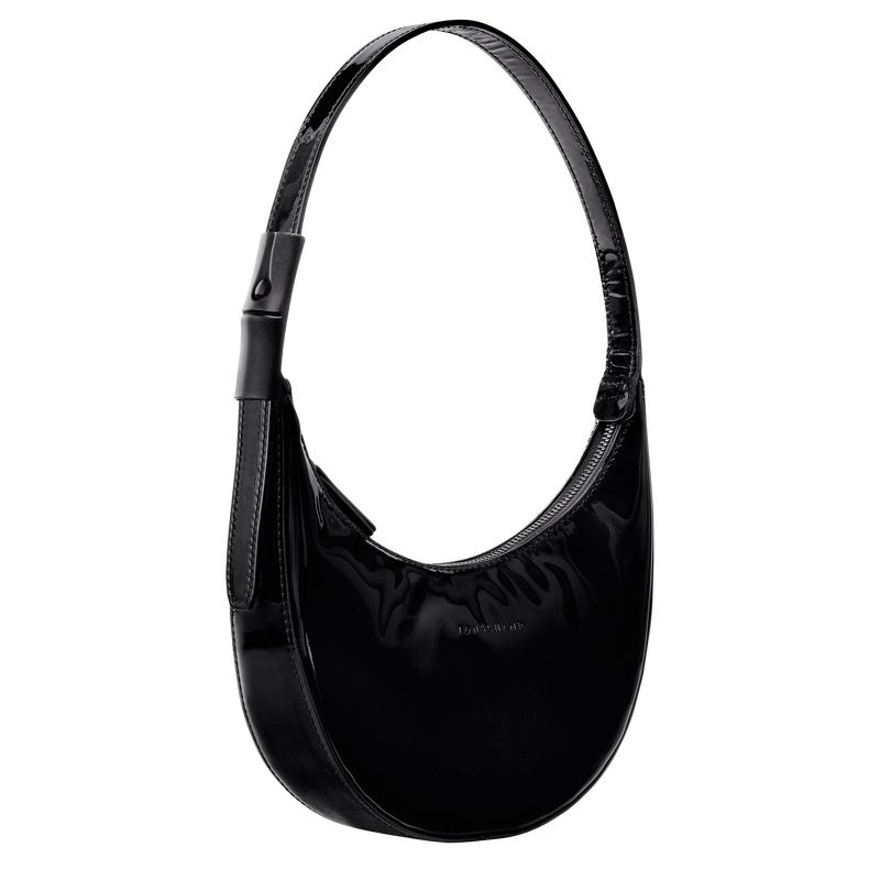 Torby Przez Ramię Damskie Longchamp Le Roseau Essential S Hobo Leather Czarne | PL8867MQ