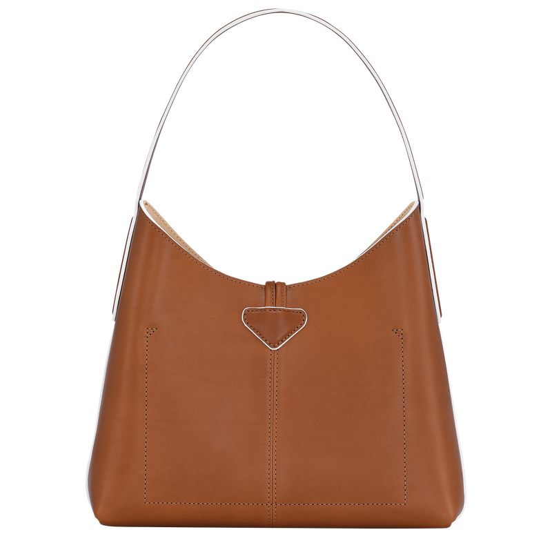 Torby Przez Ramię Damskie Longchamp Le Roseau M Hobo Leather Cognac | PL8860ZU