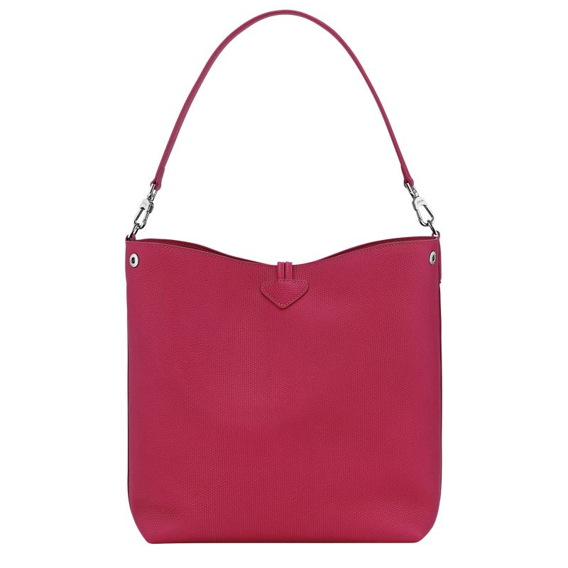 Torby Przez Ramię Damskie Longchamp Le Roseau M Shoulder Leather Beetroot | PL8854FD