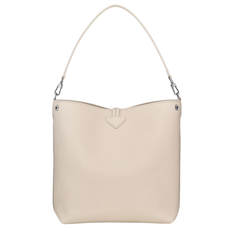 Torby Przez Ramię Damskie Longchamp Le Roseau M Shoulder Leather Paper | PL8853DF