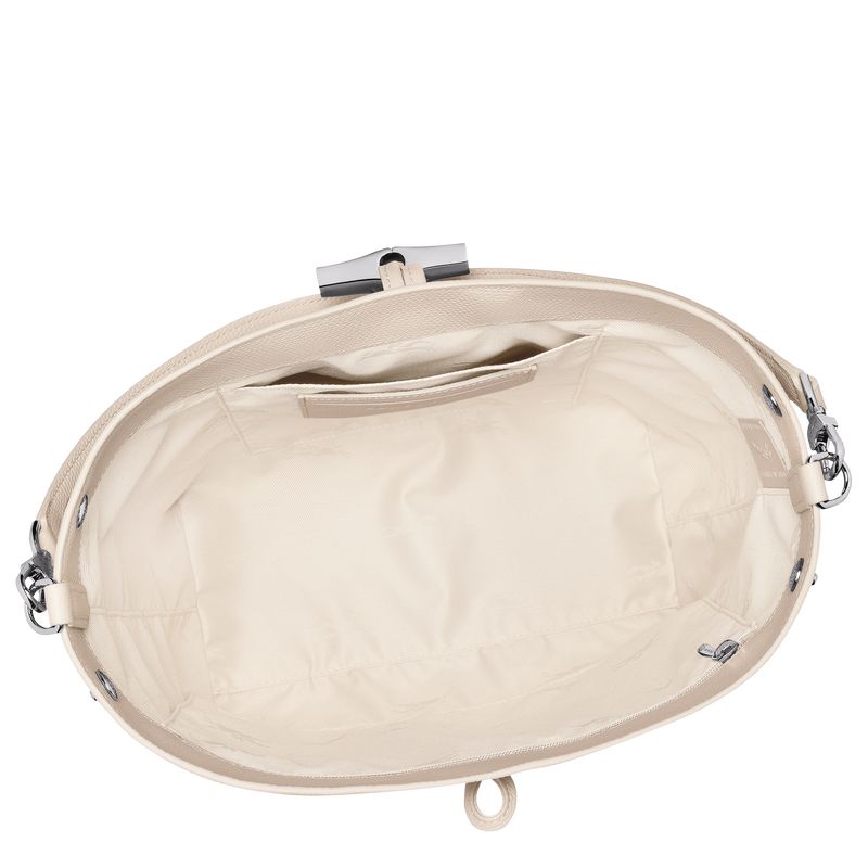 Torby Przez Ramię Damskie Longchamp Le Roseau M Shoulder Leather Paper | PL8853DF