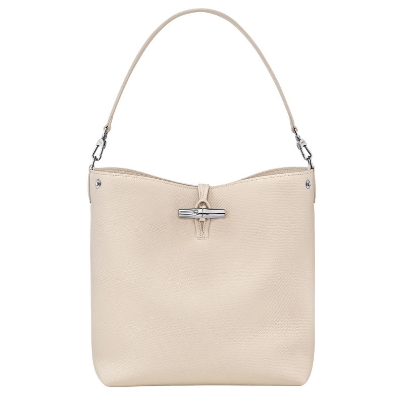 Torby Przez Ramię Damskie Longchamp Le Roseau M Shoulder Leather Paper | PL8853DF