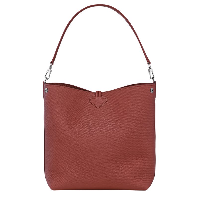 Torby Przez Ramię Damskie Longchamp Le Roseau M Shoulder Leather Chestnut | PL8852SG