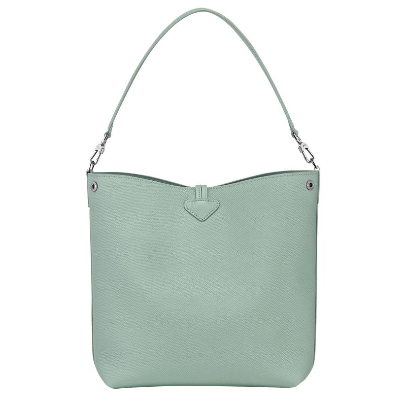 Torby Przez Ramię Damskie Longchamp Le Roseau M Shoulder Leather Celadon | PL8850PJ