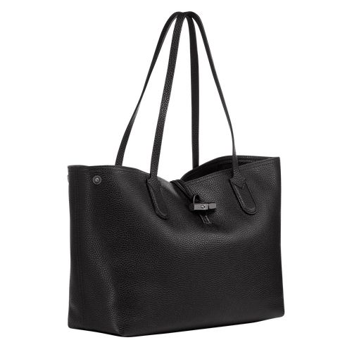 Torby Przez Ramię Damskie Longchamp Le Roseau Essential L Tote Leather Czarne | PL8820XY