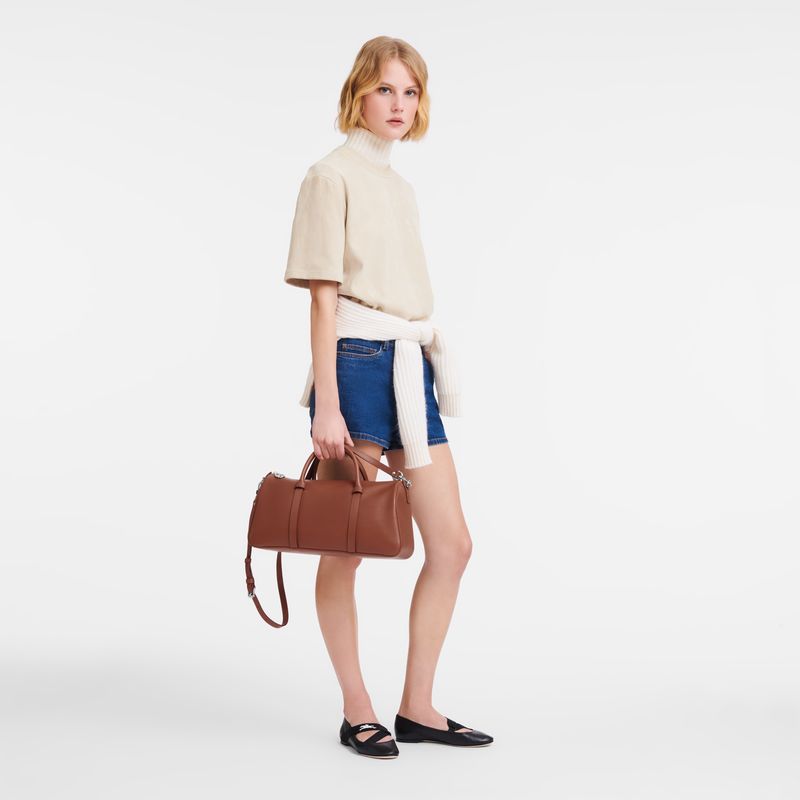 Torebka Damskie Longchamp Daylong L Leather Cognac | PL9140DF