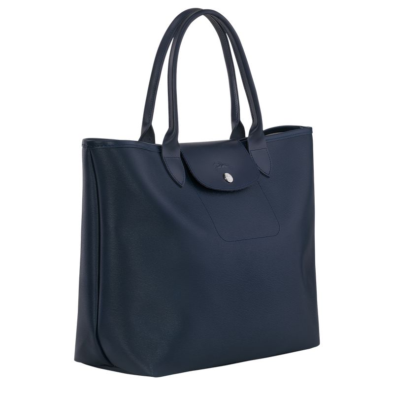 Torebka Damskie Longchamp Le Pliage City L Tote Canvas Granatowe | PL9253RV