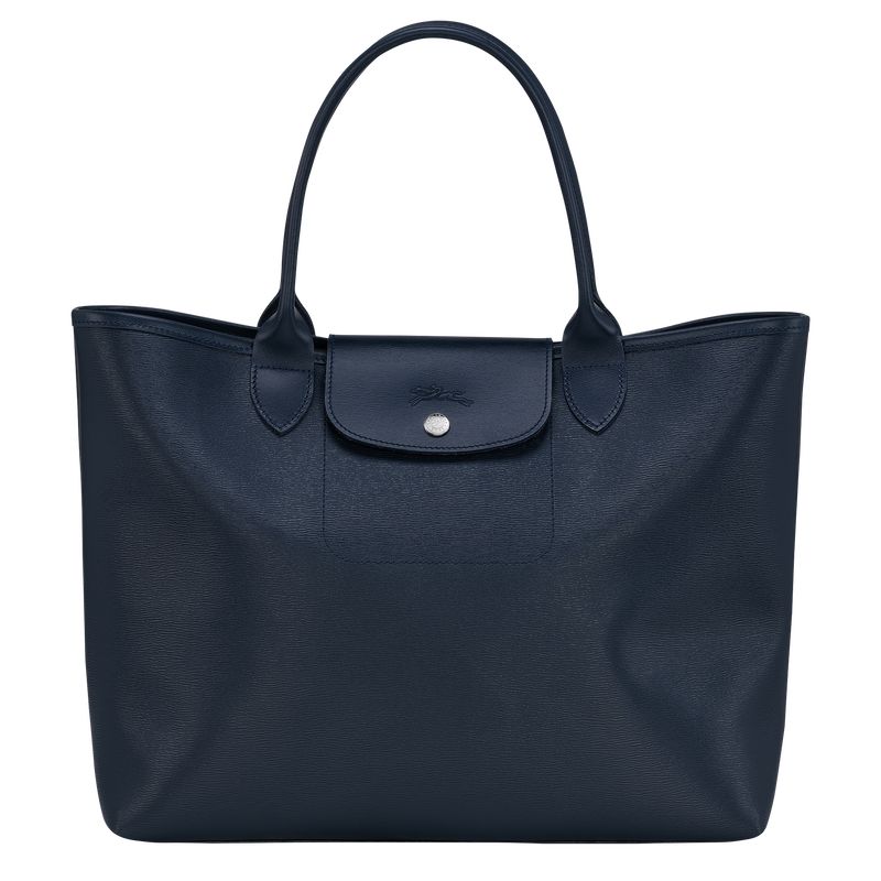 Torebka Damskie Longchamp Le Pliage City L Tote Canvas Granatowe | PL9253RV