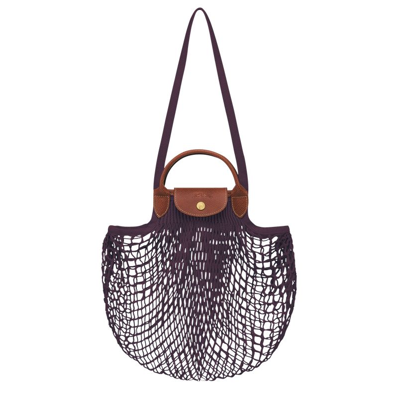 Torebka Damskie Longchamp Le Pliage Filet L Mesh Canvas Eggplant | PL9200TC