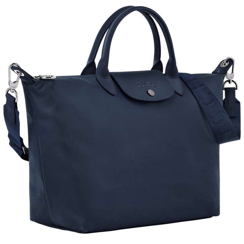 Torebka Damskie Longchamp Le Pliage Xtra L Leather Granatowe | PL9259EB