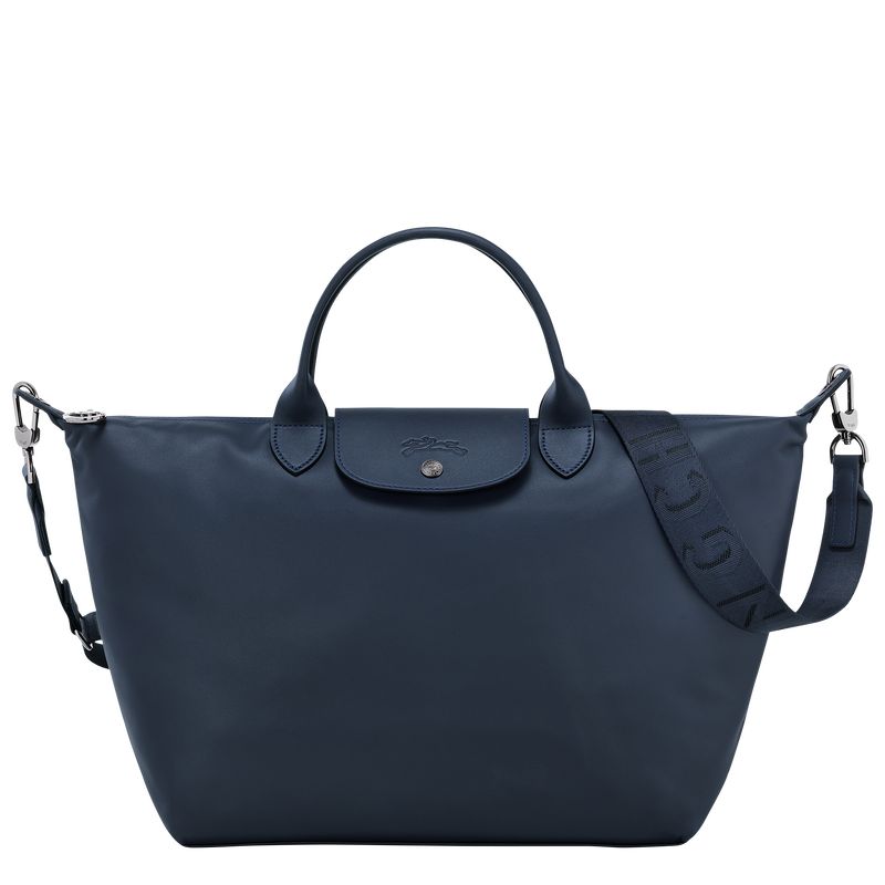 Torebka Damskie Longchamp Le Pliage Xtra L Leather Granatowe | PL9259EB