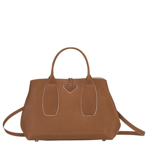 Torebka Damskie Longchamp Le Roseau M Leather Cognac | PL9038AH