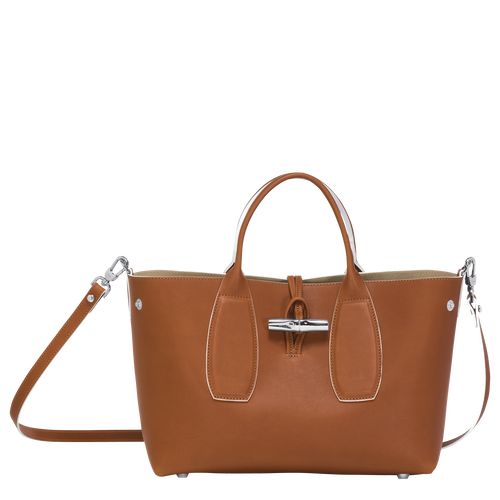 Torebka Damskie Longchamp Le Roseau M Leather Cognac | PL9038AH