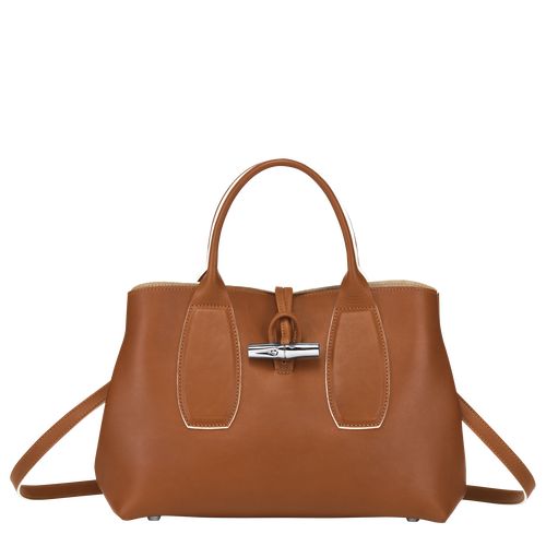 Torebka Damskie Longchamp Le Roseau M Leather Cognac | PL9038AH