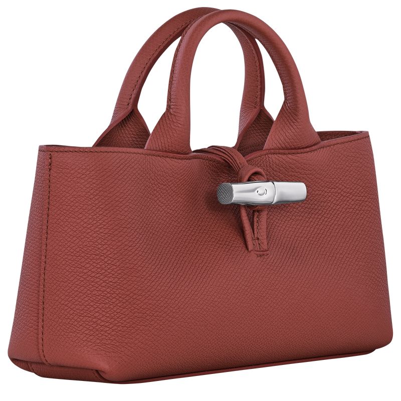 Torebka Damskie Longchamp Le Roseau S Leather Chestnut | PL9114FD