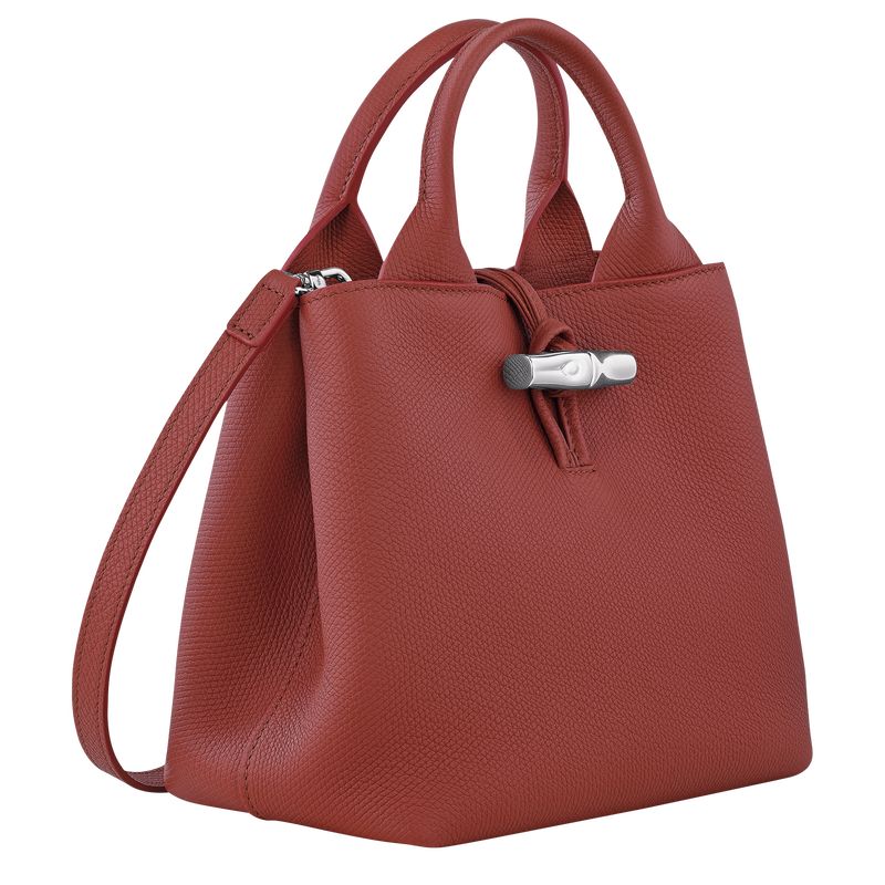 Torebka Damskie Longchamp Le Roseau S Leather Chestnut | PL9099WN