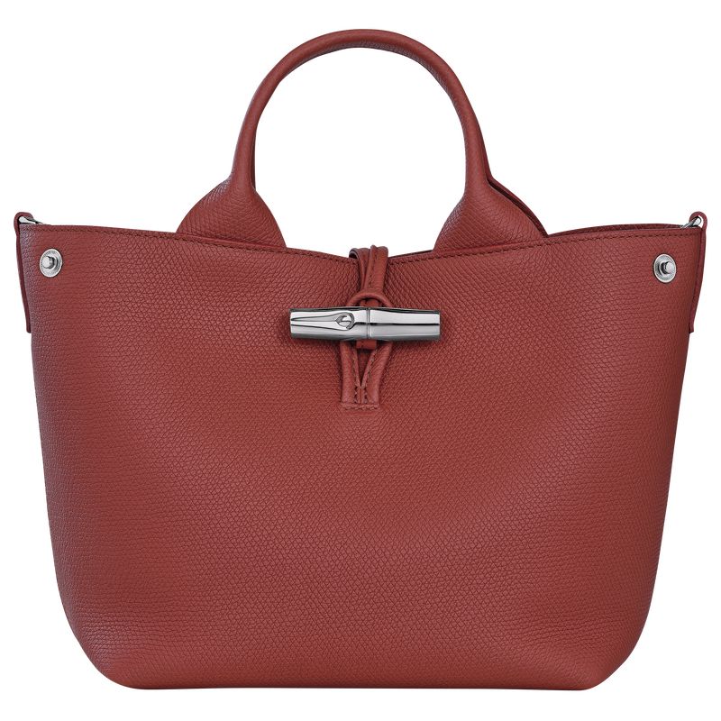 Torebka Damskie Longchamp Le Roseau S Leather Chestnut | PL9099WN