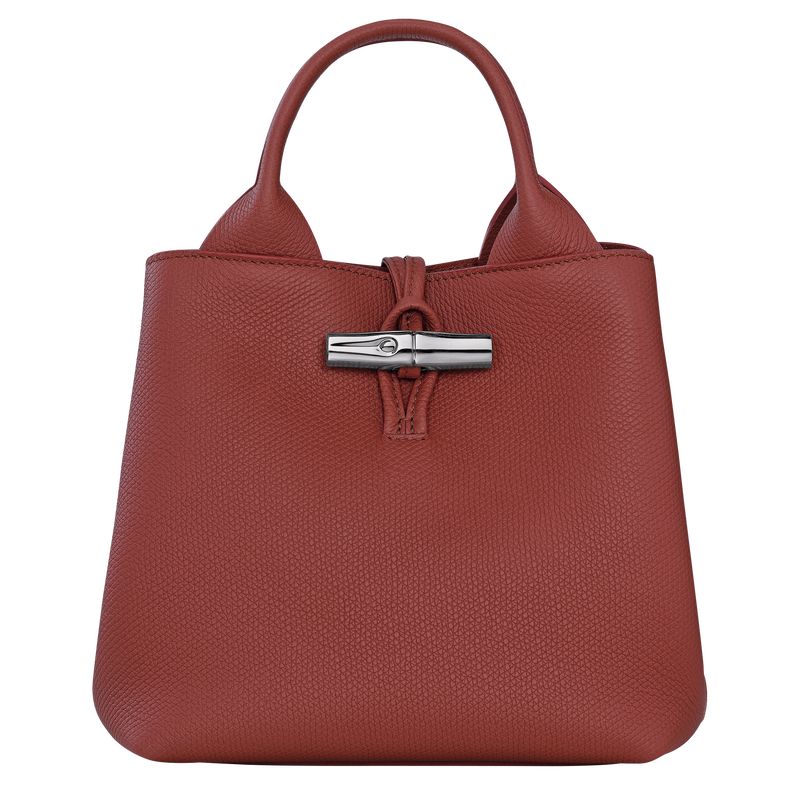 Torebka Damskie Longchamp Le Roseau S Leather Chestnut | PL9099WN