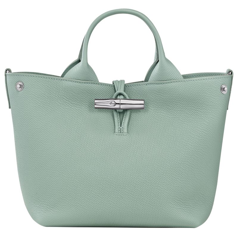 Torebka Damskie Longchamp Le Roseau S Leather Celadon | PL9097RV