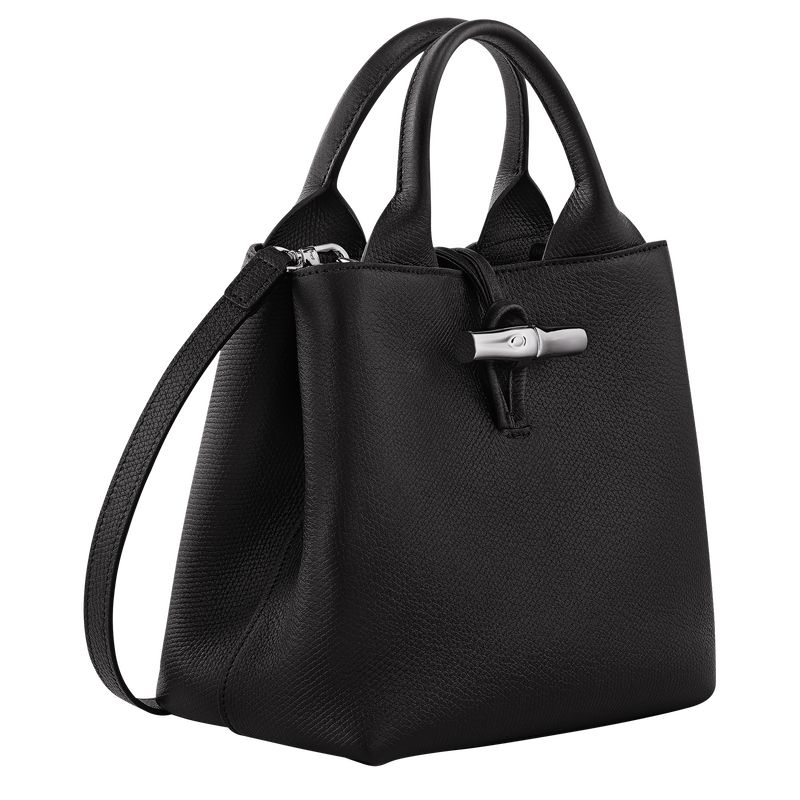 Torebka Damskie Longchamp Le Roseau S Leather Czarne | PL9094UZ