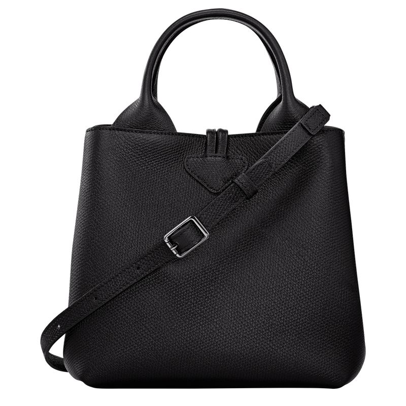 Torebka Damskie Longchamp Le Roseau S Leather Czarne | PL9094UZ