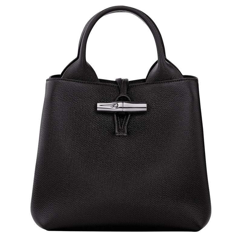 Torebka Damskie Longchamp Le Roseau S Leather Czarne | PL9094UZ