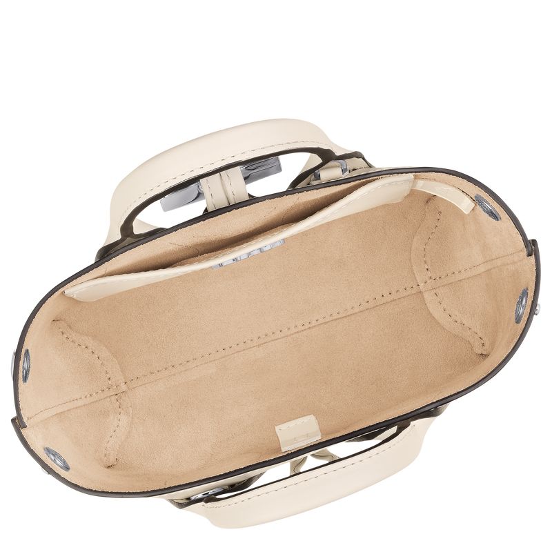 Torebka Damskie Longchamp Le Roseau XS Leather Ecru | PL9151WN