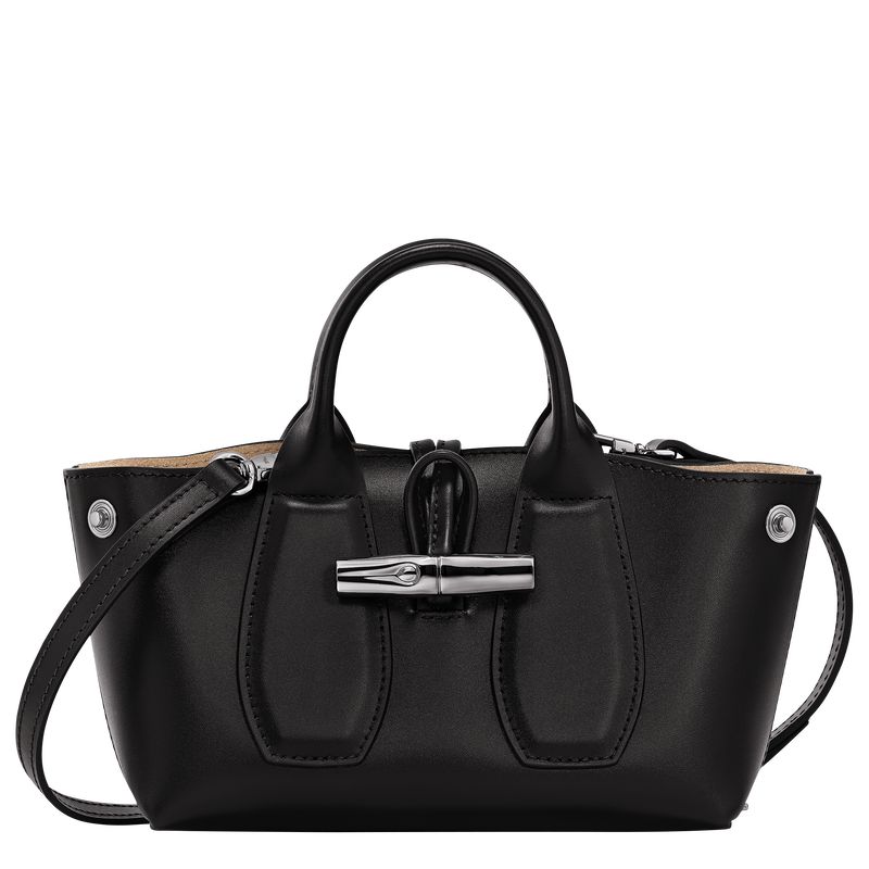 Torebka Damskie Longchamp Le Roseau XS Leather Czarne | PL9150EB