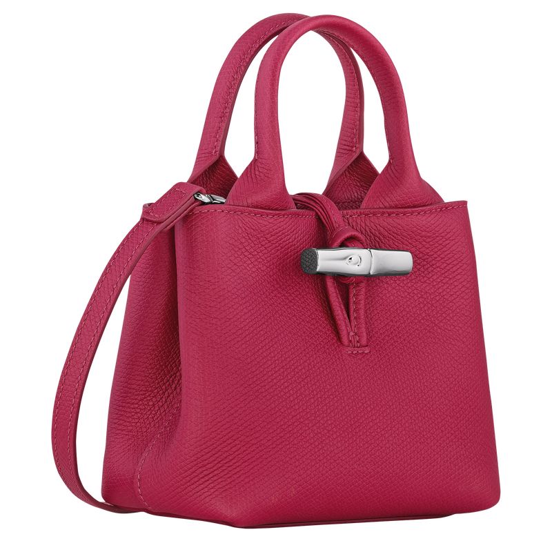 Torebka Damskie Longchamp Le Roseau XS Leather Beetroot | PL9109OK