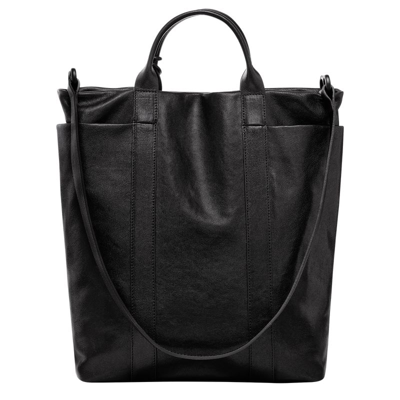 Torebka Damskie Longchamp Parisis M Tote Leather Czarne | PL9182VR