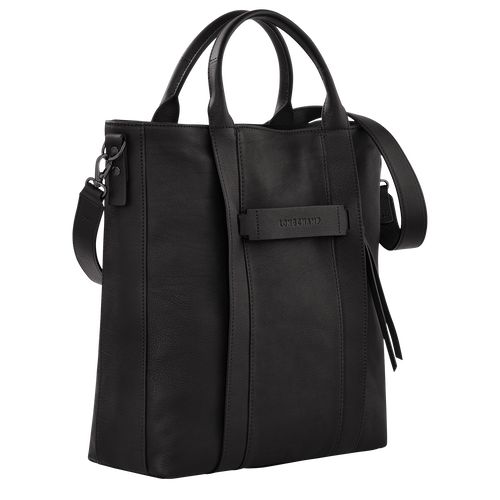 Torebka Męskie Longchamp 3D L Tote Leather Czarne | PL7455LI