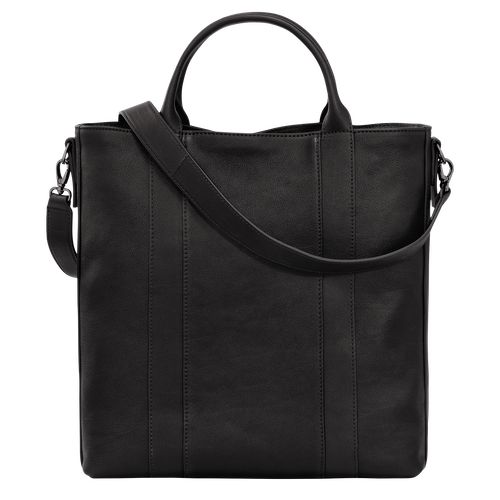 Torebka Męskie Longchamp 3D L Tote Leather Czarne | PL7455LI