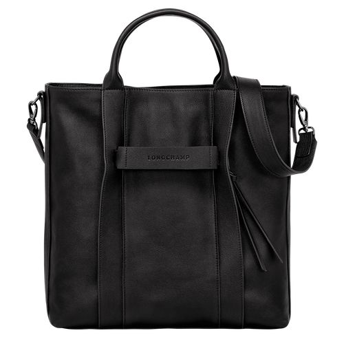 Torebka Męskie Longchamp 3D L Tote Leather Czarne | PL7455LI