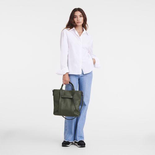 Torebka Męskie Longchamp 3D L Tote Leather Khaki | PL7453JP