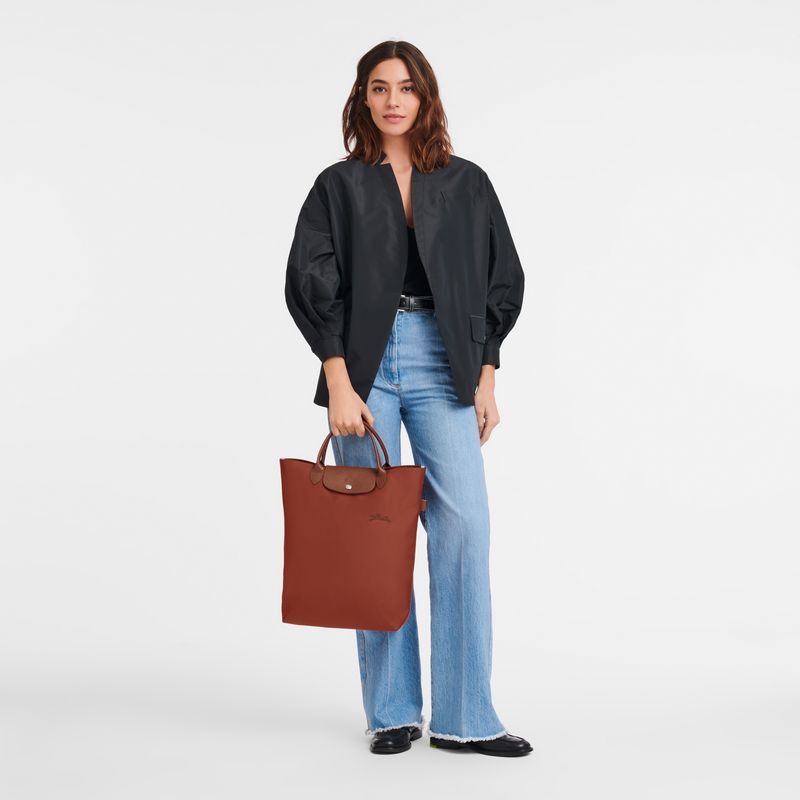 Torebka Męskie Longchamp Le Pliage Green M Tote Canvas Chestnut | PL7498PJ